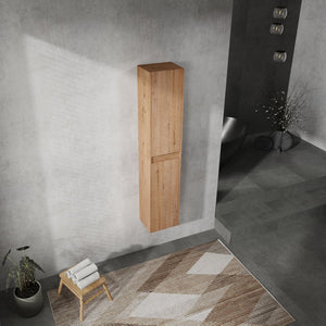 English Elm 12" Bathroom Side Cabinet - Sleek Wall-Mounted Organizer With Soft-Close Doors & Stylish Design W999S00216
