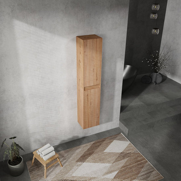 English Elm 12" Bathroom Side Cabinet - Sleek Wall-Mounted Organizer With Soft-Close Doors & Stylish Design W999S00216