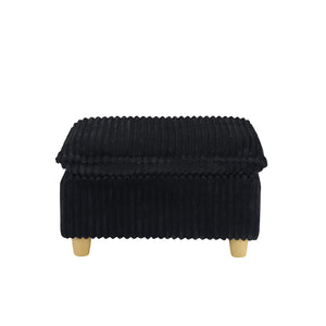 English Elm This Corduroy Single Seat Sofa with Ottoman Brings Retro Texture to Any Cozy Nook W1658P254581