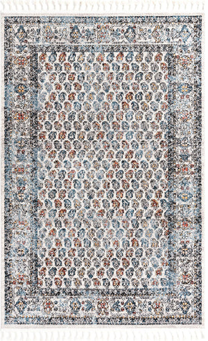 Unique Loom Aramis Solal Machine Made Tribal Rug Multi, Black/Brown/Light Blue/Olive/Rust Red 5' 3" x 8' 0"