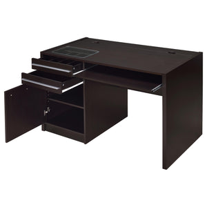 English Elm Maxim Cappuccino 2-Drawer Computer Desk with Lift-Top Storage, Power Outlet & Euro-Glide Keyboard Tray B062P337736