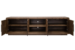 English Elm Eclipse 92" Tv Stand Console For 100" Tvs, Vintage Two-Tone Finish, No Assembly, Ample Storage Options B108P345177