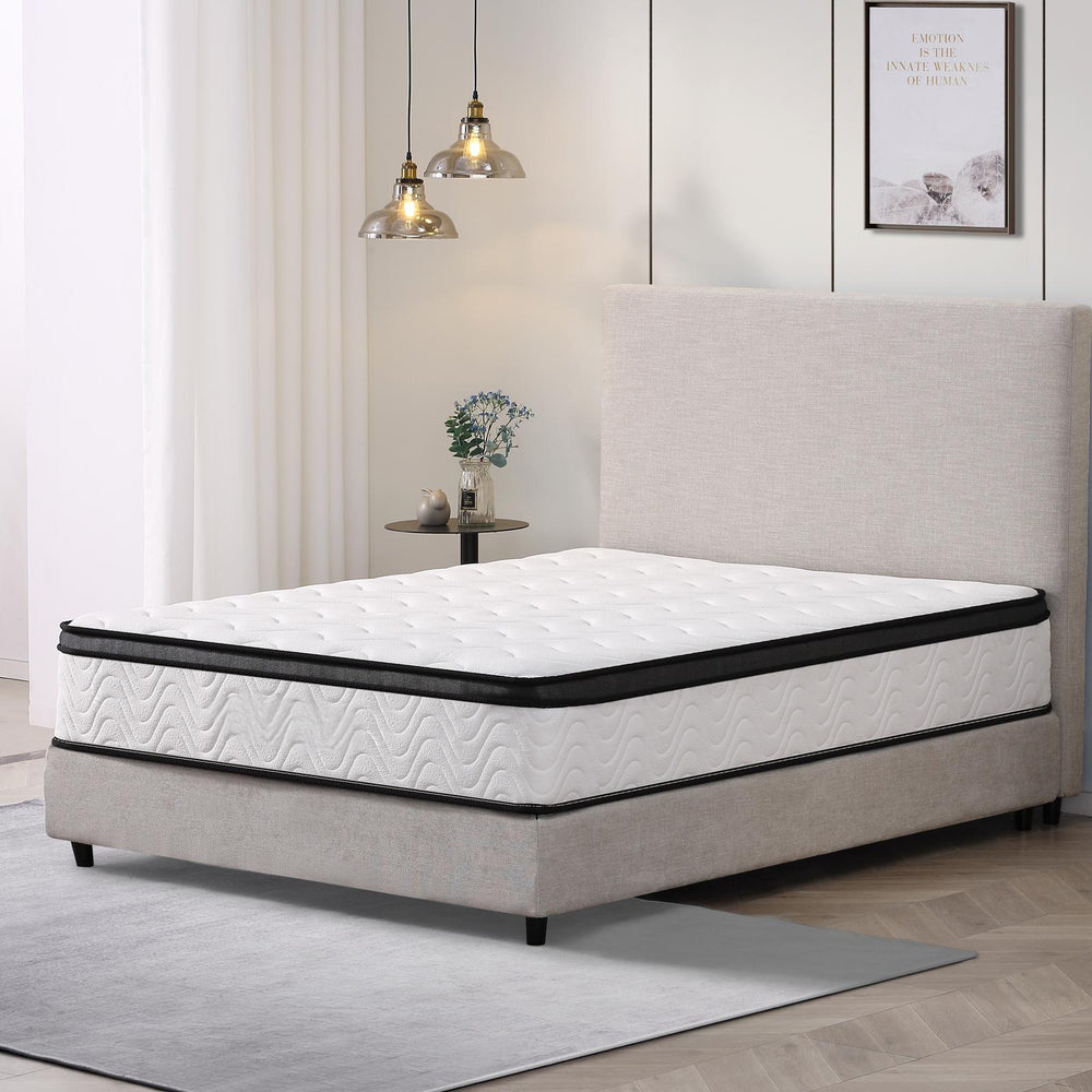 English Elm 12 Inch Queen Size Hybrid Mattress - Ultimate Comfort & Support, Gel Memory Foam & Pocket Springs For Sleep Bliss B347P405307