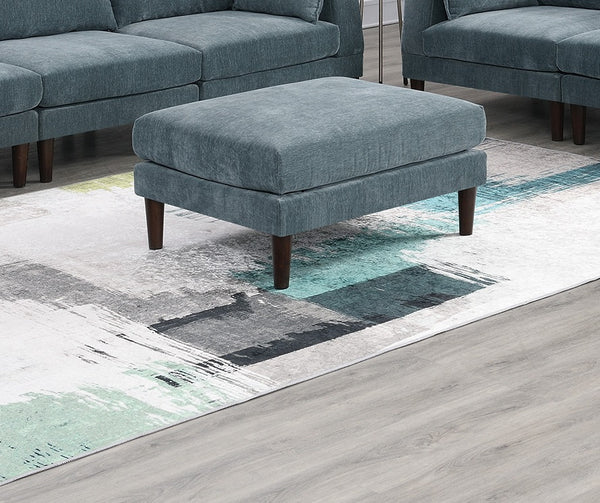 English Elm 6pcs Modular Sofa Set Modular Sectional 6-Piece Morgan Mineral Fabric Modern Suede-Look Comfort Zone B011S01581