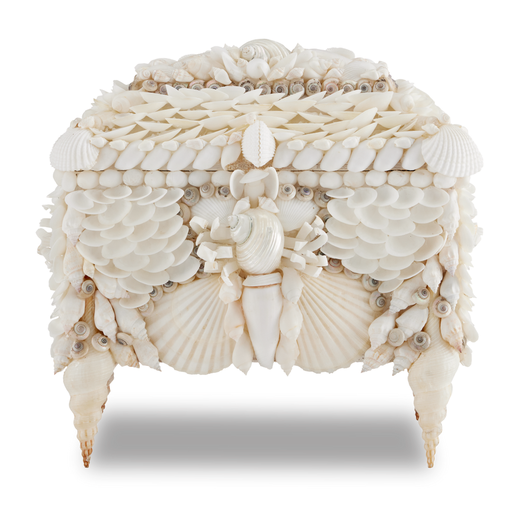 Boardwalk Exquisite Victorian Shell Jewelry Box with Handmade Coastal Design for Elegant Storage