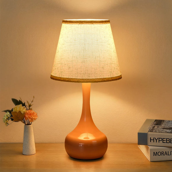 English Elm 2-piece pink touch table lamp set with fabric shade, 3-level dimmable bedside lights for kids/home office W2312P389971