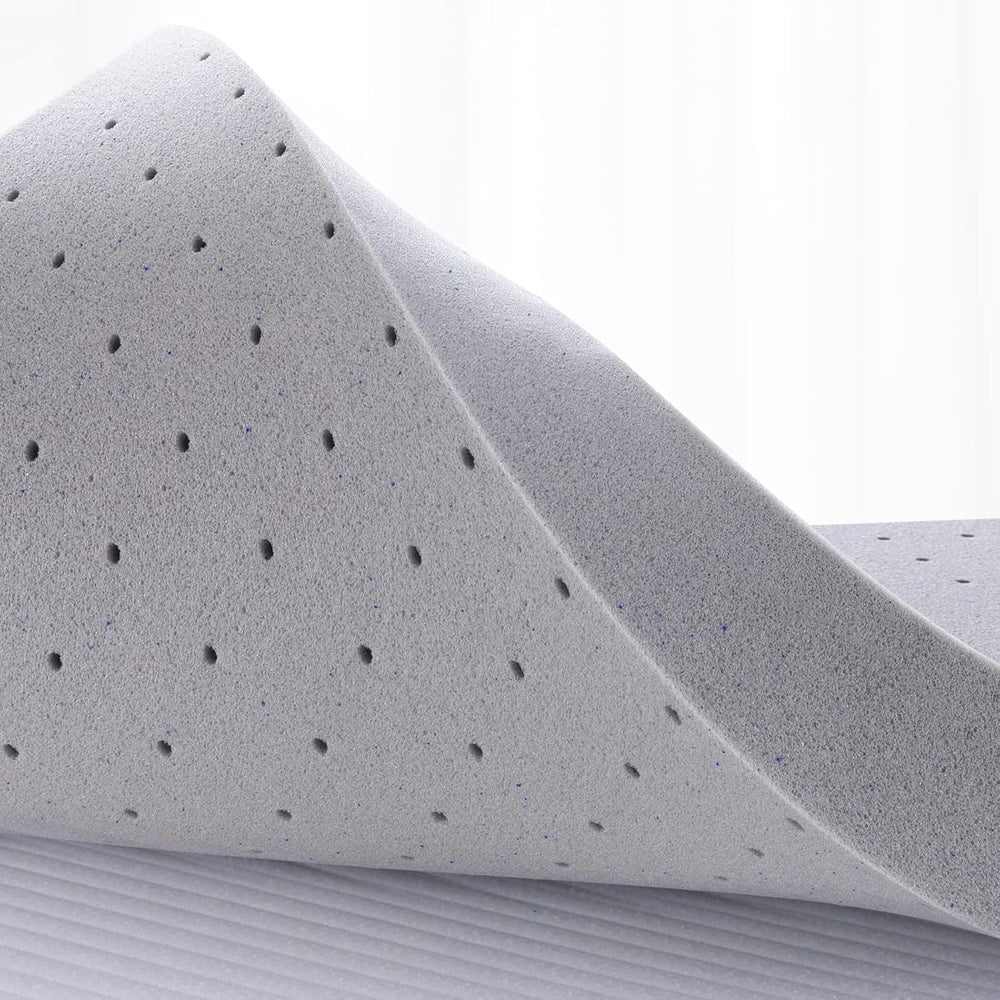 English Elm 2 Inch King Gel Memory Foam Topper Ventilated Cooling Layer for Pressure Relief B2716P331358