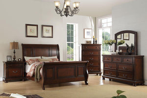 English Elm 1pc Eastern King Panel Bed Cherry Veneer Traditional Headboard Footboard Master Bedroom B011S02147