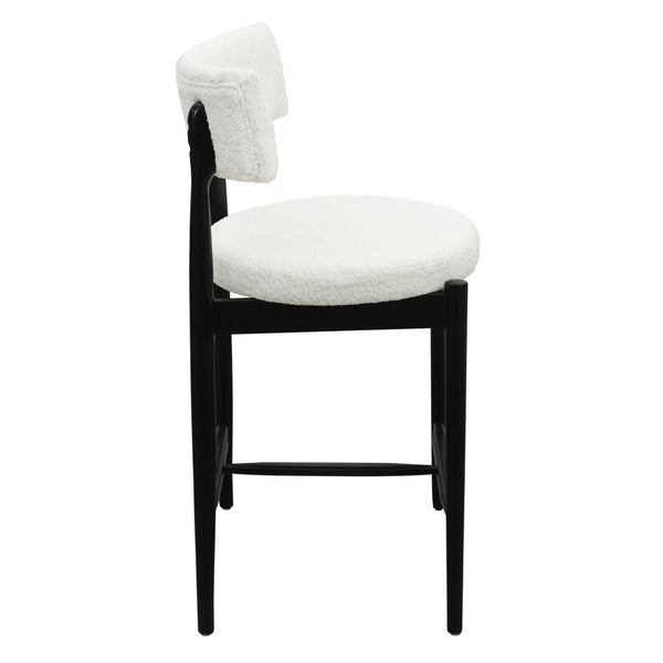 English Elm Christopher Knight Home® - Mid Century Modern Counter Stool Set Of 2 - Stylish Black & Beige, Ergonomic Design & Comfort N771P205427B