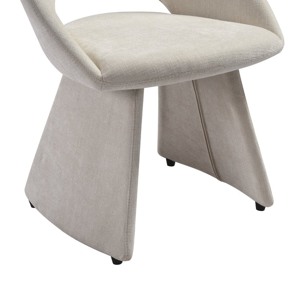 English Elm Angelina Curved Back Upholstered Dining Chairs Set of 2 Cream Modern Armless B2736P464808