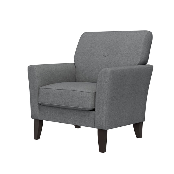 English Elm Dorset Barrel Accent Chair Velour Upholstery Solid Legs Compact Living Room Seating Gray B127P495071