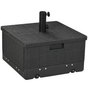 English Elm Outsunny 3-In-1 Outdoor Umbrella Base & Coffee Table Planter With Wheels, 175Lbs Capacity, Black W2225P229301-GIGA