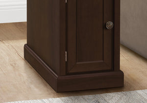 English Elm Accent Narrow Side Table with Drawer and Cabinet, Traditional Brown Veneer Nightstand for Living Room and Bedroom — Compact Lamp Table with Metal Knob Storage Espresso 27 L x 24 W x 7 H B2710P219473