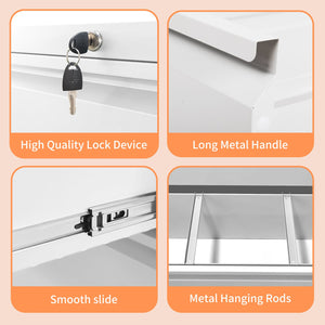 English Elm Lateral File Cabinet 4 Drawer - Secure Locking Metal Storage For Home Office & Professional Spaces T2398P154452
