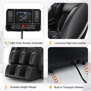 English Elm Massage Chair Recliner With Zero Gravity: Full Body Air Pressure For Ultimate Relaxation & Comfort W1875P370163