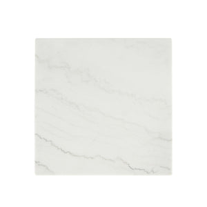 English Elm Contemporary Square End Table With Polished Marble Top - Stylish Black And White Accent For Living Room B2741P395099