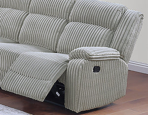 English Elm Motion Sofa Set - Cozy 3-Piece Reclining Loveseat, Sofa & Chair In Ash Corduroy For Modern Living Rooms B011S01732