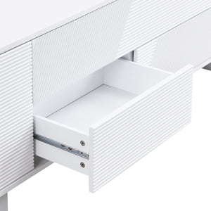 English Elm Vibe Haus Minimalist Media Console with Cabinets and Drawers for Living Room N724P360376K