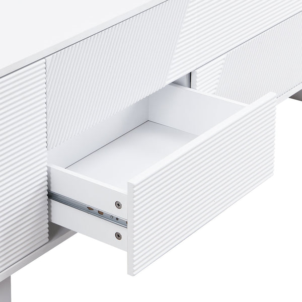 English Elm Vibe Haus Minimalist Media Console with Cabinets and Drawers for Living Room N724P360376K