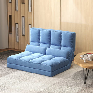 English Elm Homcom Convertible Floor Sofa Chair Bed With Adjustable Backrest & Pillows - Space-Saving Comfort W2225P217473