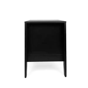 English Elm Christopher Knight Home® - Modern Nightstand with Drawer and Open Cubby, Faux Wood Mid Century Bedside Table, 2-Tier Storage Nightstand for Bedrooms, 21"W x 24.4"H Black 70949.00BLK