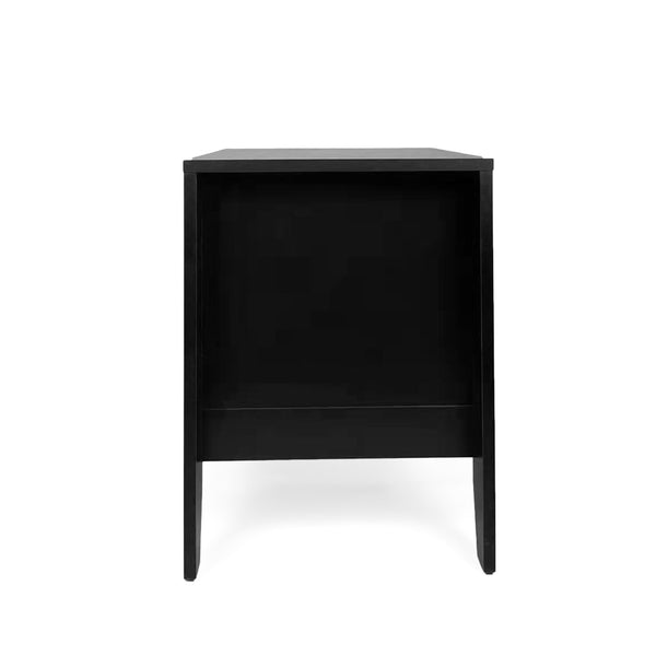 English Elm Christopher Knight Home® - Modern Nightstand with Drawer and Open Cubby, Faux Wood Mid Century Bedside Table, 2-Tier Storage Nightstand for Bedrooms, 21"W x 24.4"H Black 70949.00BLK
