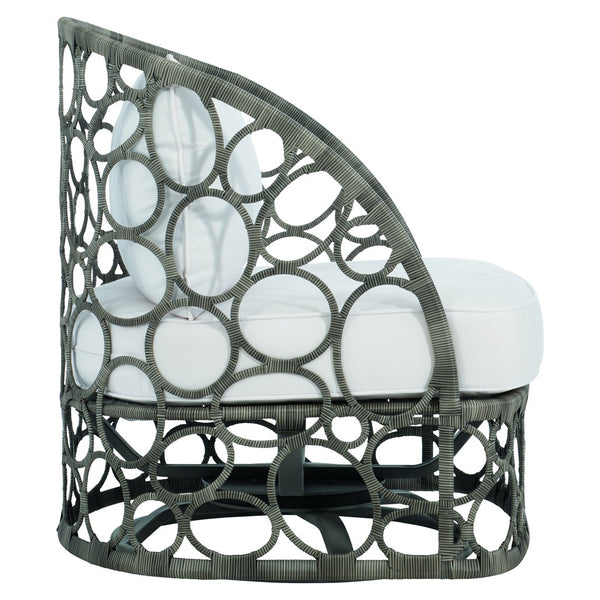 Bernhardt Bernhardt Bali Outdoor Swivel Chair — All-Weather Wicker Peppercorn, Concealed 360° Swivel, Plush Cushions - Made to Order OP212SC