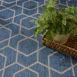 Nourison Horizon Indoor/Outdoor HOZ01 Machine Made Power-loomed Borderless Design Indoor/Outdoor Modern Outdoor Rug Denim, Denim 88% Polypropylene,12% Polyester 841491126622