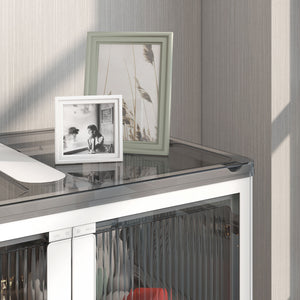 English Elm HOMCOM Collapsible 3-Unit Stackable Storage Bins with Lids & Wheels, 18 gal, Five-Sided Access, White W2225P173955