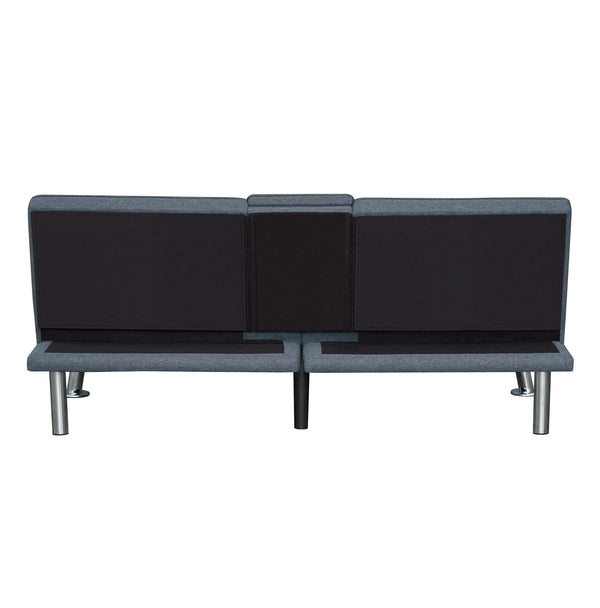 English Elm Modern Tufted Charcoal Futon Sofa Bed with Usb Charging and Built-in Cupholders B011P484416
