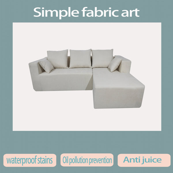 English Elm Combination Modular Linen Sectional Sofa with Memory Sponge Fill for Living Room Use W3064S00004