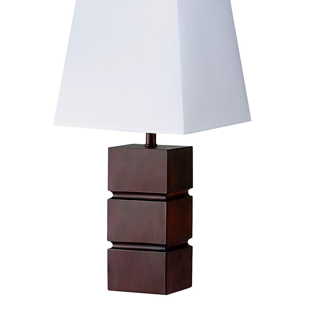 English Elm 27.5" Polyresin Table Lamp in Dark Cherry with White Fabric Shade — Elegant Accent, 60W Bulb Ready B072116066