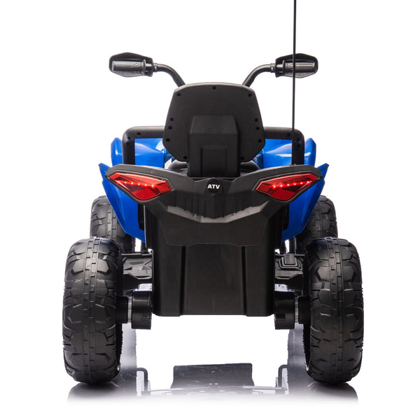 English Elm 24v Kids Electric Atv Xxxl Off-road Ride on with Remote Parental Control and Bluetooth Blue W1578P228313