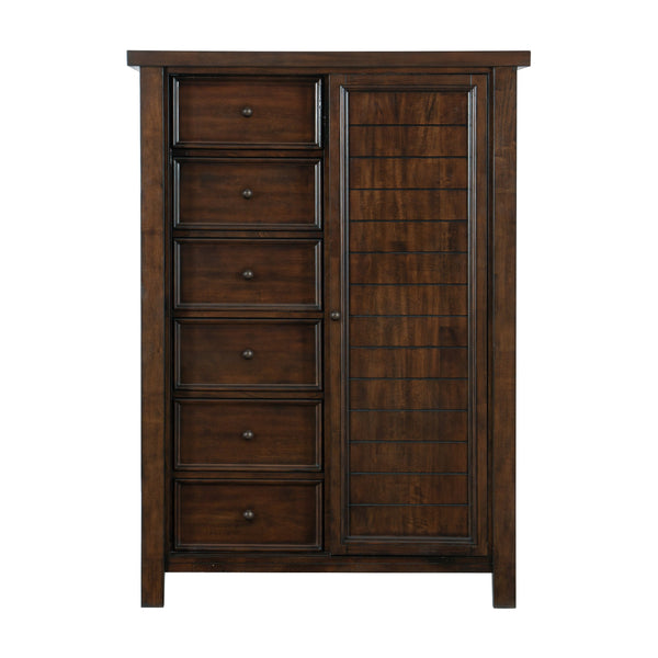 English Elm Classic Mango Veneer Wardrobe Chest with Eight Drawers and Shelving Brown Bedroom B011P446669