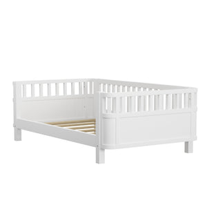 English Elm Twin Low Profile Pine Wood Kids Bed with Safety Rails and Fence Style Headboard W2593P367041