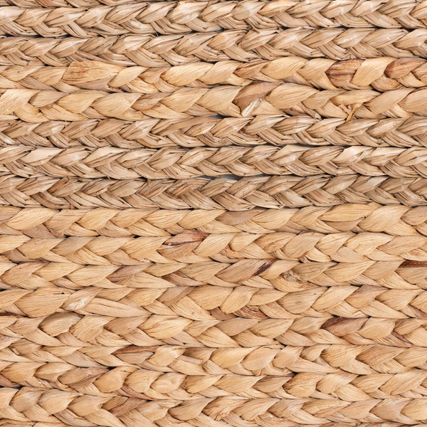 English Elm Modern Seagrass Woven Footstool Handcrafted Water Hyacinth Boho Living Room Accent B2750P420394