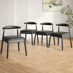 English Elm Weave Dining Chairs Set Of 2 - Stylish Mid-Century Modern Kitchen Seating With Solid Oak & Woven Comfort T3623P371949-GIGA