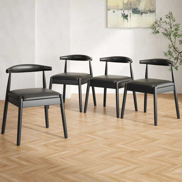 English Elm Weave Dining Chairs Set Of 2 - Stylish Mid-Century Modern Kitchen Seating With Solid Oak & Woven Comfort T3623P371949-GIGA