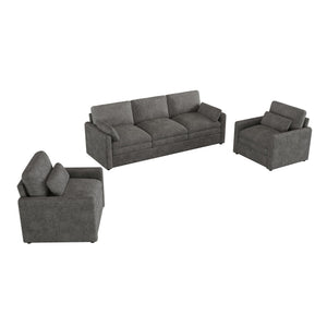 English Elm Cozy Oversized Upholstered Sofa Set - Plush Comfort With Double Cushion Support For Modern Living Rooms N719S001921E