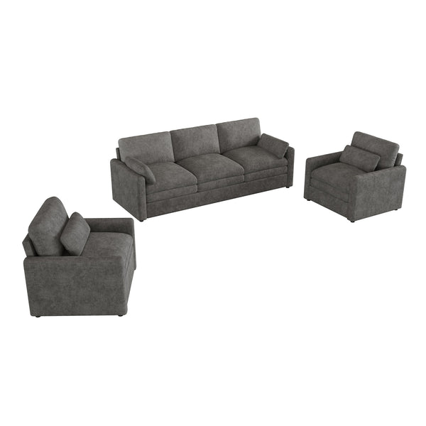 English Elm Cozy Oversized Upholstered Sofa Set - Plush Comfort With Double Cushion Support For Modern Living Rooms N719S001921E
