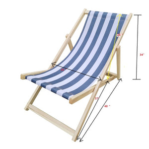 English Elm Populus Wood Sling Folding Chaise Lounge Set of Two for Outdoor Poolside Patio W2297P419341
