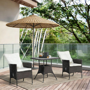 English Elm Stylish Pe Rattan 3 Piece Outdoor Bistro Set with Reclining Chairs and Faux Wood Table T3971P446123