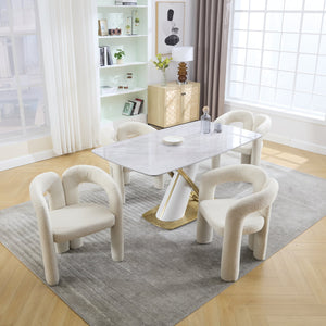 English Elm Contemporary Velvet Upholstered Barrel Accent Chair with Curved Support, Foam Seat, Steel Frame Finish Beige W395P224764