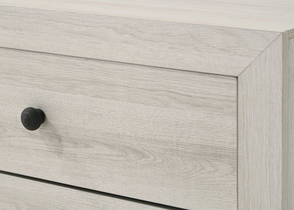 English Elm 1pc Rustic Two Drawers Nightstand White Wash Finish – 21.1"x16.3"x24"H Wooden Bedside Storage, Simple Assembly, Farmhouse Chic B011P332214