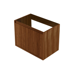 English Elm 30 Inch Floating Wall Mount Bathroom Vanity Cabinet with Drawers No Sink Included Brown Oak W3520P360513