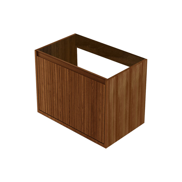 English Elm 30 Inch Floating Wall Mount Bathroom Vanity Cabinet with Drawers No Sink Included Brown Oak W3520P360513