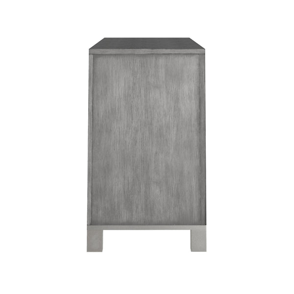English Elm Pacific Heights Scandinavian Ash Grey Media Console with Open Shelving for Living Rooms B108P481209