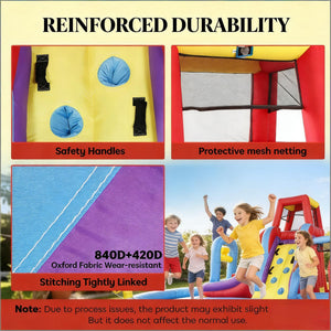 English Elm Inflatable Water Park Backyard Slide Splash Pool Climbing Wall 6 Activity Play T3971P484713