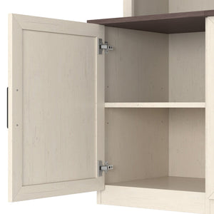 English Elm Wall Unit Entertainment Center with Built in Charging Mdf Media Console Open Shelving Beige W1580S00436