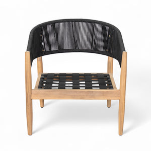 English Elm Christopher Knight Home® - Verona Outdoor Club Chairs Set Of 2 - Stylish Acacia Wood, Beige Cushions & Black Rope Accents N775P309256B